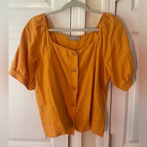 Everlane linen cropped blouse